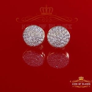 10K Real Yellow Gold Real Diamond 0.75CT Men&#39;s/Women&#39;s Stud Round Earring