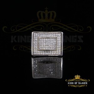 925 Sterling White Silver 1.50ct Cubic Zirconia Square Men's For Him Ring Size 9