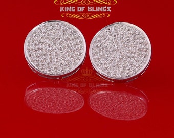 King Of Bling's 0.60ct Diamond 925 Sterling Silver White Hip Hop Men's & Women's Stud Earrings