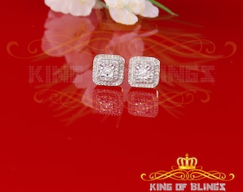 King Of Bling's Aretes Para Hombre 925 Yellow Silver 0.33ct Diamond For Women's/ Men's Earrings