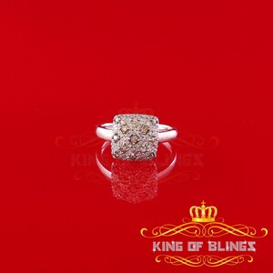 Real 10kt White Gold with 0.50CT Genuine Diamond SQUARE shape Ladies Ring Size 7