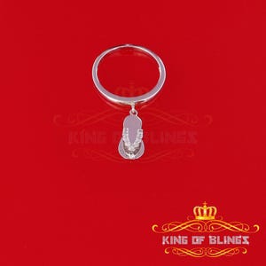 Real 10kt White Gold with 0.08CT Real Diamond FASHION LINKING Style Ring size 7