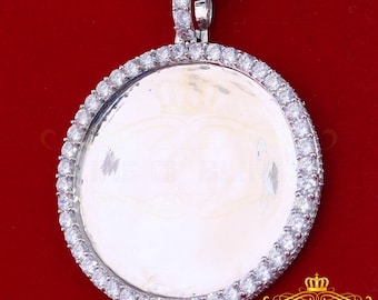 King Of Bling's White Round Necklace Pendant with 925 Sterling Silver 27.28ct Cubic Zirconia