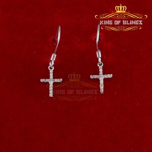 0.15ct Diamond 925 Sterling Silver White Dangling Stud Earring For Men / Women