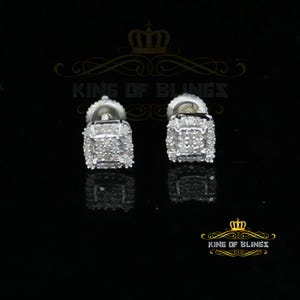 1/10 Carat Diamond Stud Earrings for Women White Sterling Silver stud for men