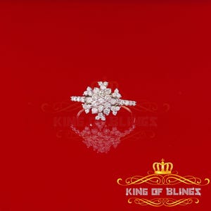 Genuine 0.75CT Diamond with Real 10kt Yellow Gold SPARKLING FLOWER Ring Size 6.5