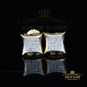 1/10 Carat Diamond Stud Earrings for Women Yellow Sterling Silver stud for men