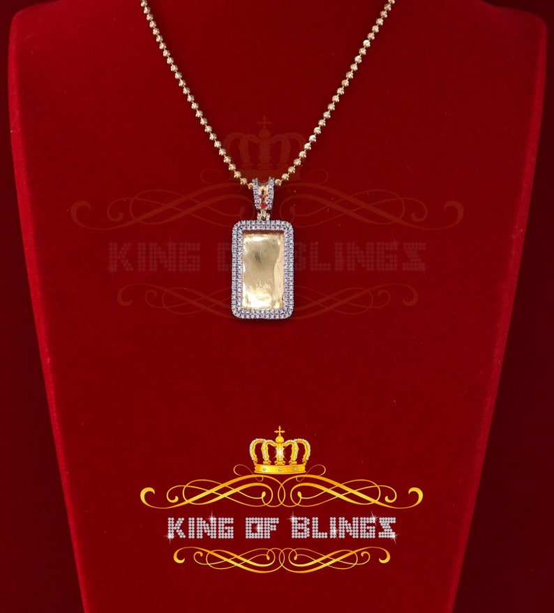 King Of Blings King Of Bling's Yellow 925 sterling Silver Fancy Pendant 1.32ct Cubic Zirconia image 2