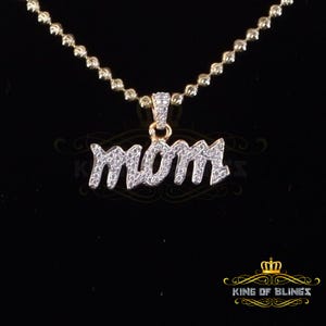 0.61ct Cubic Zirconia "MOM" Yellow Silver Pendant Special Offer @ Mother's Day