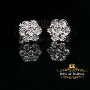 Women's Collection Round 0.05ct White 925 Sterling Silver Diamond Stud Earrings