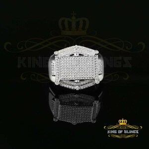 1.30ct Iced Out White Cubic Zirconia Fashion Luxury Big Ring For Men Size 11