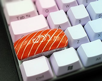 Salmon Sushi Keycaps Handmade Resin Custom Artisan