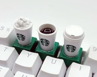 Starbucks Coffee Keycaps Handmade Resin Custom Artisan