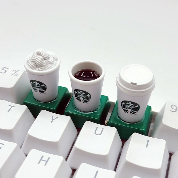 Starbucks Coffee Keycaps Handmade Resin Custom Artisan