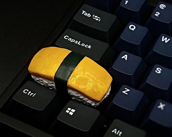 Tamago Egg Sushi Keycaps Handmade Resin Custom Artisan