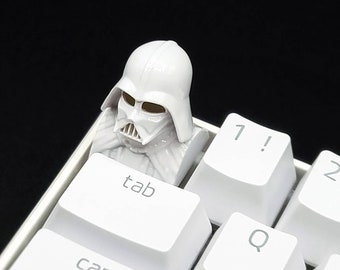 Star Wars Darth Vader White Backlit LED Keycaps Handmade Resin Custom Artisan