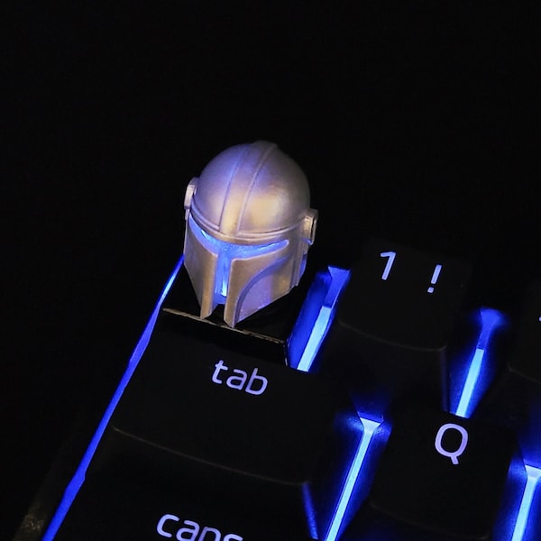 The Mandalorian Backlit LED Keycaps Handmade Resin Custom Artisan