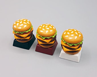 Double Cheese Burger Keycap Handmade Resin Custom Artisan