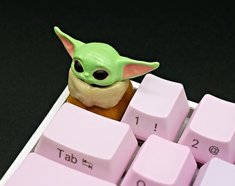 The Mandalorian The Child Baby Yoda Keycap Handmade Resin Custom Artisan