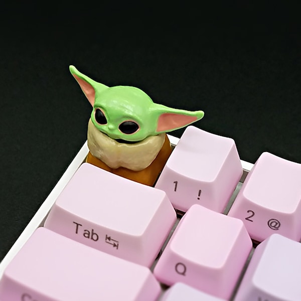 The Mandalorian The Child Baby Yoda Keycap Handmade Resin Custom Artisan