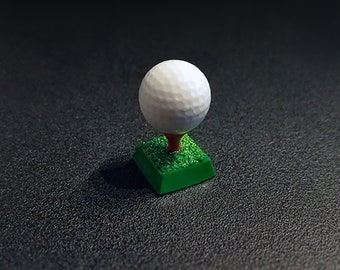 Golf Ball on Tee Keycaps Handmade Resin Custom Artisan