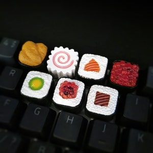 Sushi Roll Keycaps Handmade Resin Custom Artisan