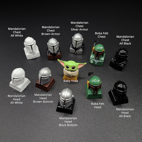 The Mandalorian Boba Fett Backlit LED Keycap Handmade Resin Custom