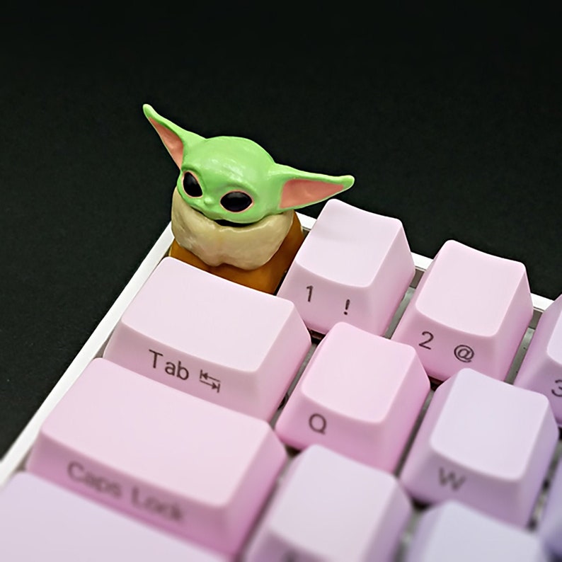 The Mandalorian The Child Baby Yoda Keycap Handmade Resin Custom Artisan 