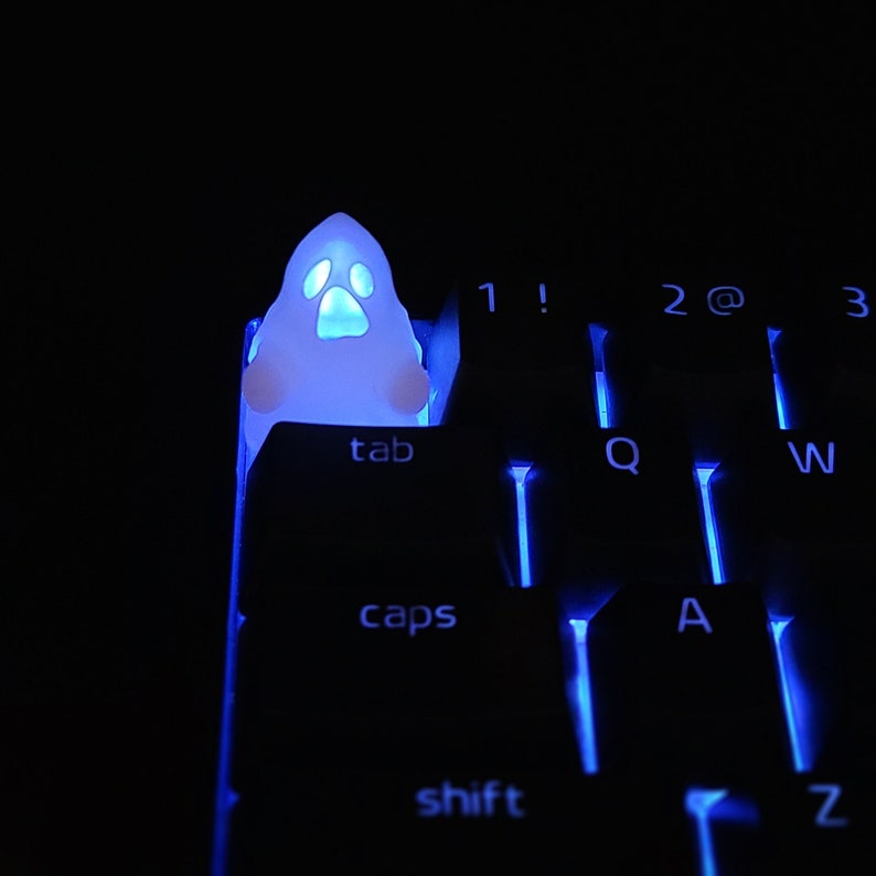 Halloween Baby Ghost Backlit LED Keycap Handmade Resin Custom Artisan 