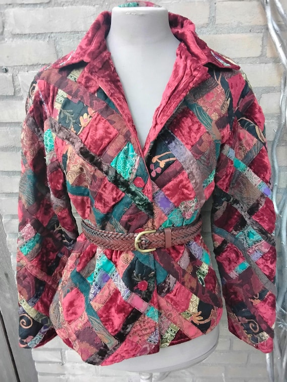 Coldwater Creek bunte Patchwork-Größe M gefütterte kastenförmige