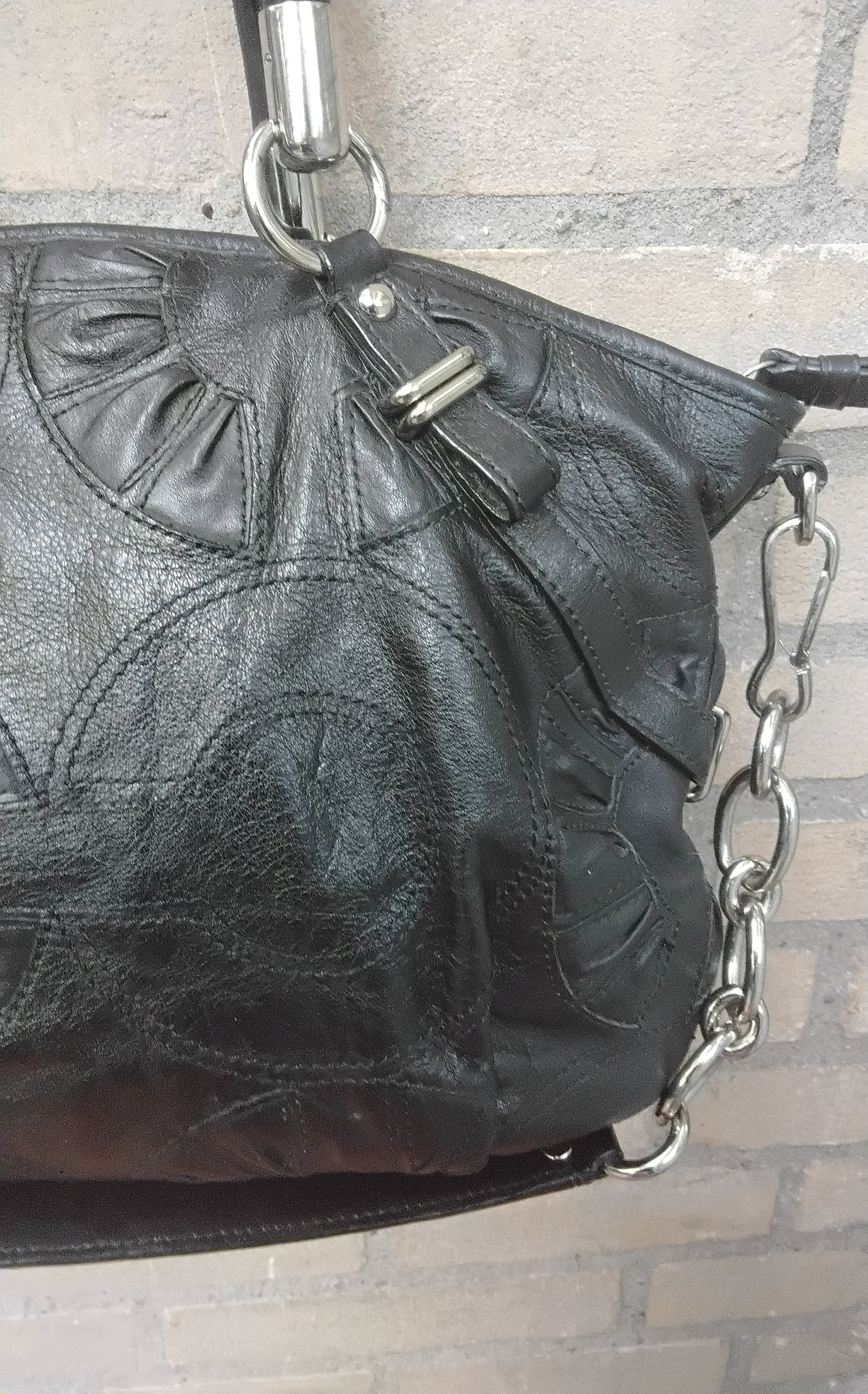 Coach Black Embellished Madison Sophia Soft Leather Shoulder 