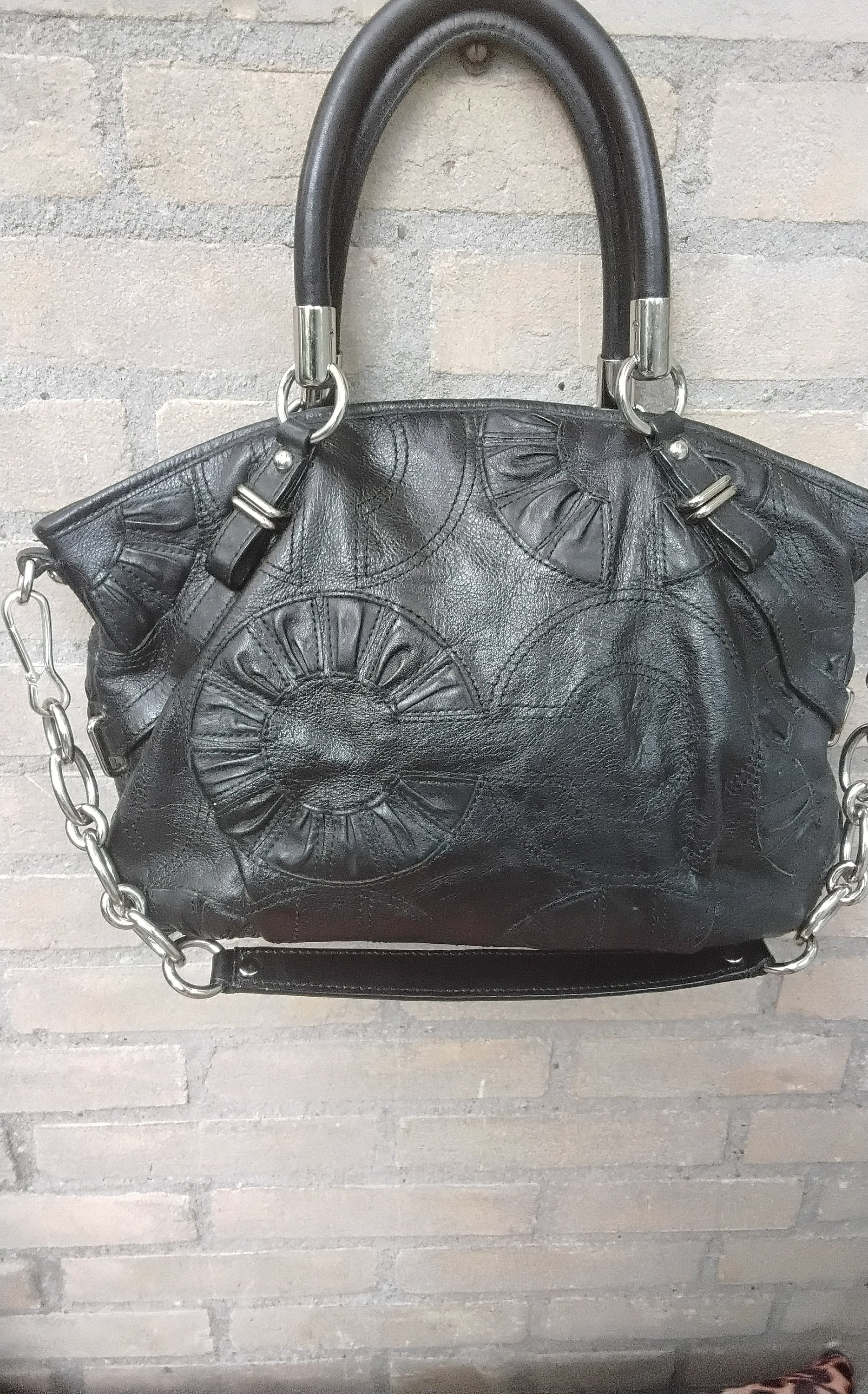 Coach Black Embellished Madison Sophia Soft Leather Shoulder 