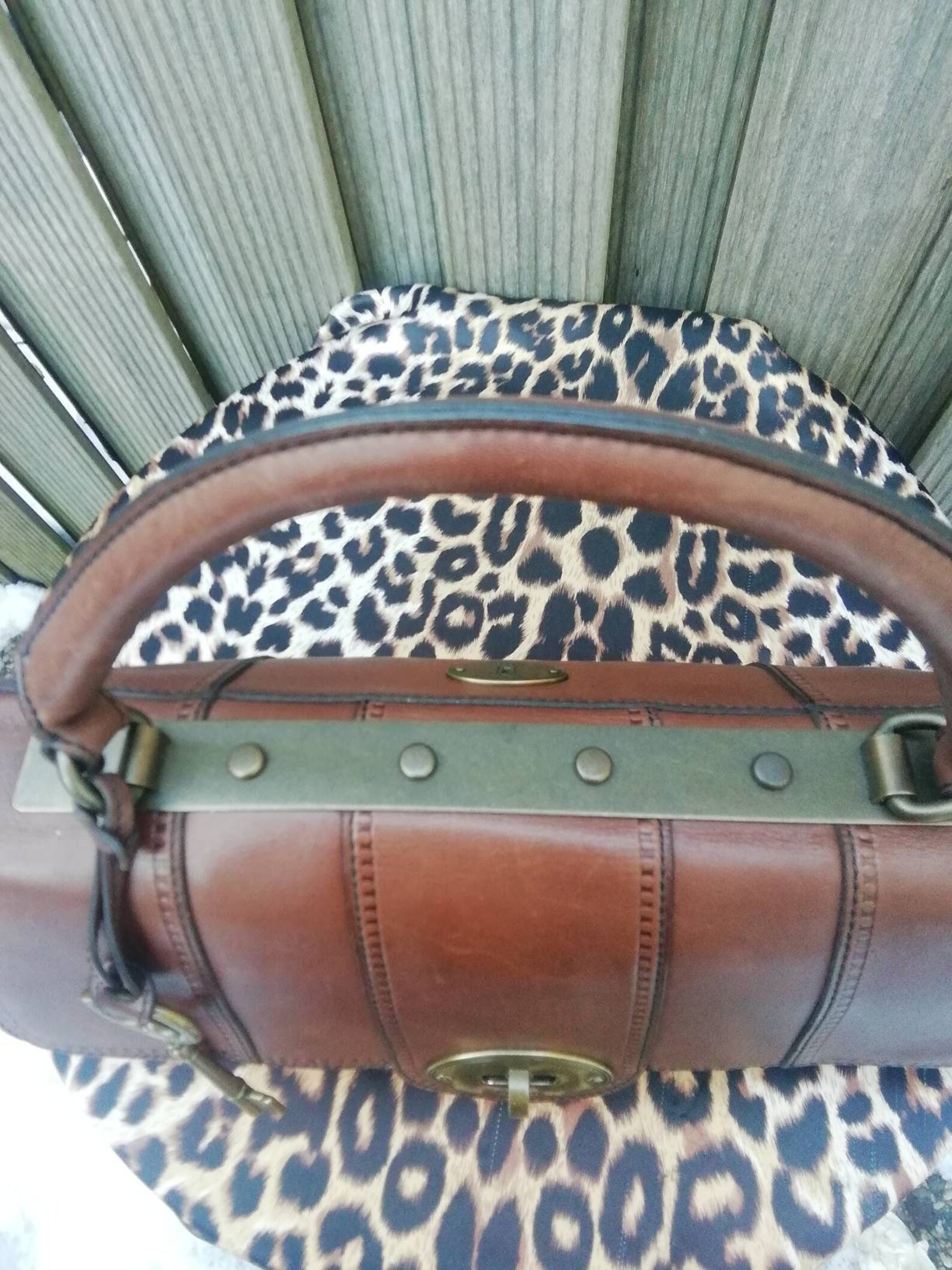 FOSSIL brown leather doctor's bag Fossel brown handbag Etsy