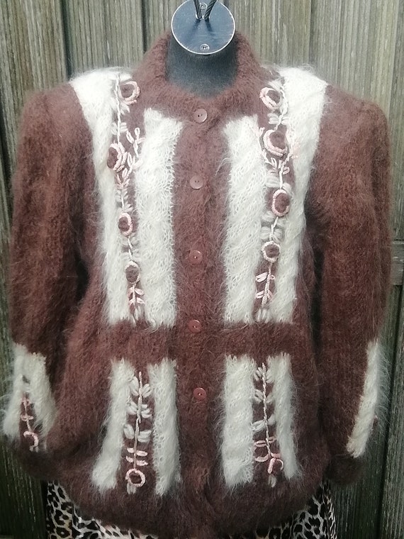 Vintage Martine Haas mohair cardigan, jeren 80s mo