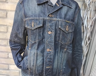 Chaqueta vaquera vaquera Wrangler estilo años 90 para hombre, color azul desteñido, botones de cobre, talla L, estilo americano.