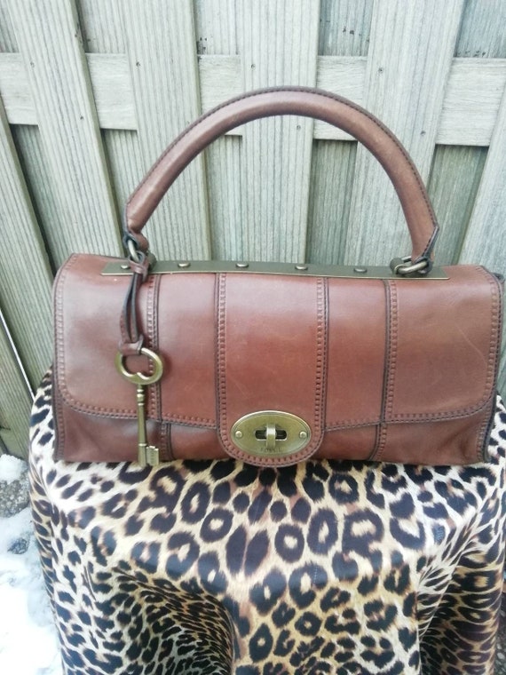 FOSSIL brown leather doctor's bag Fossel brown handbag Etsy