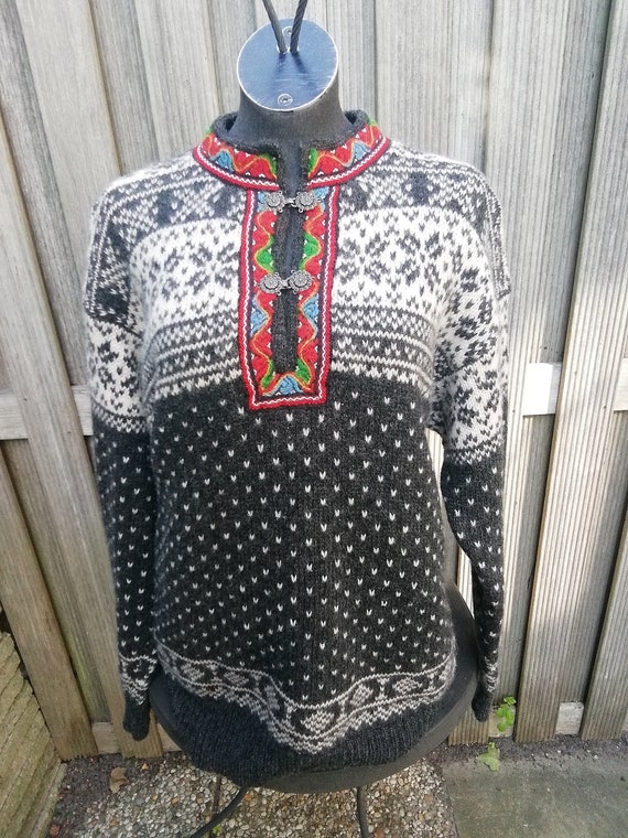 Vintage Norwegian sweater, Scandinavian wool sweat
