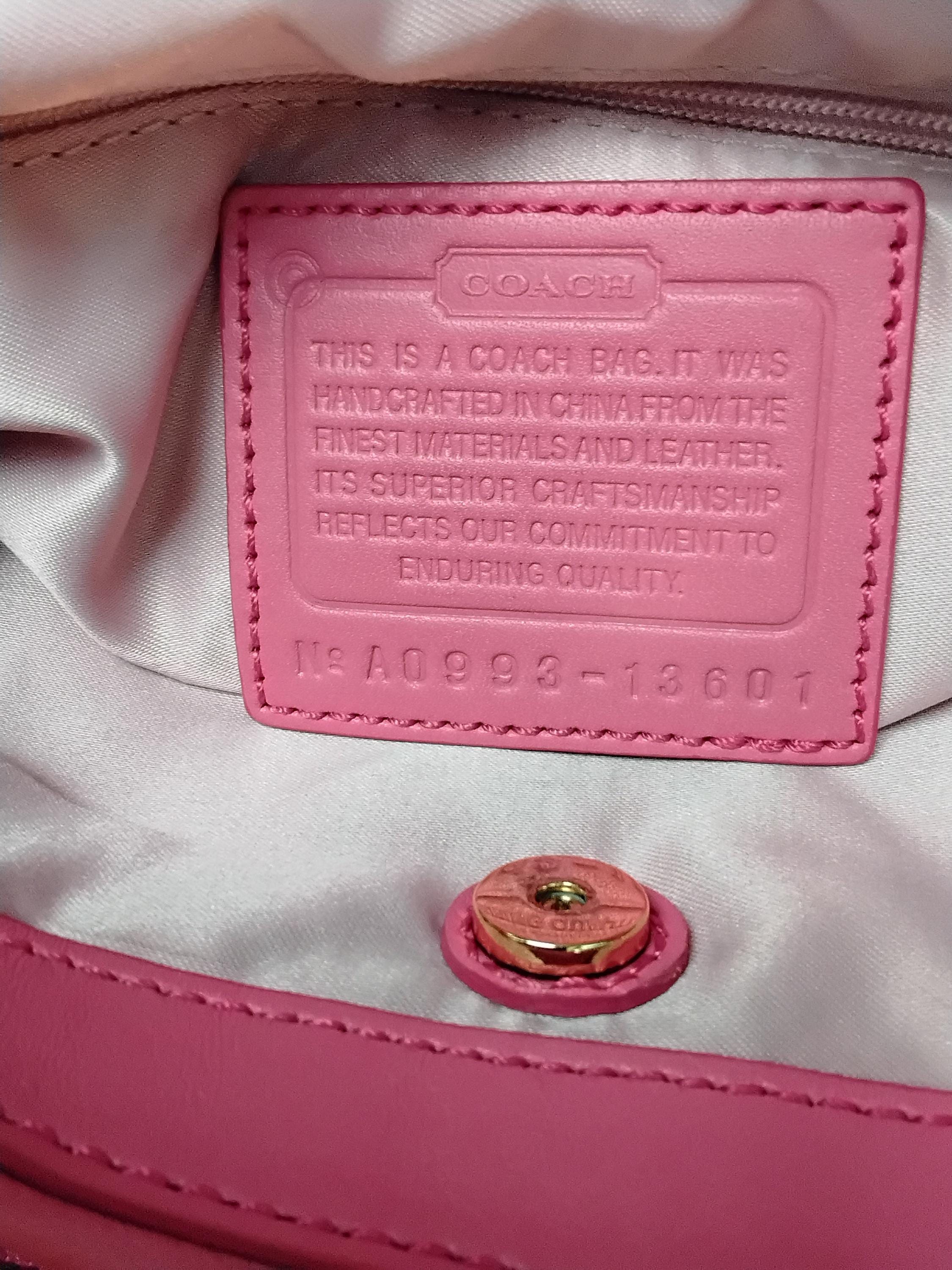 COACH クリケット ホワイト ピンクトリム レザー ヴィンテージ 