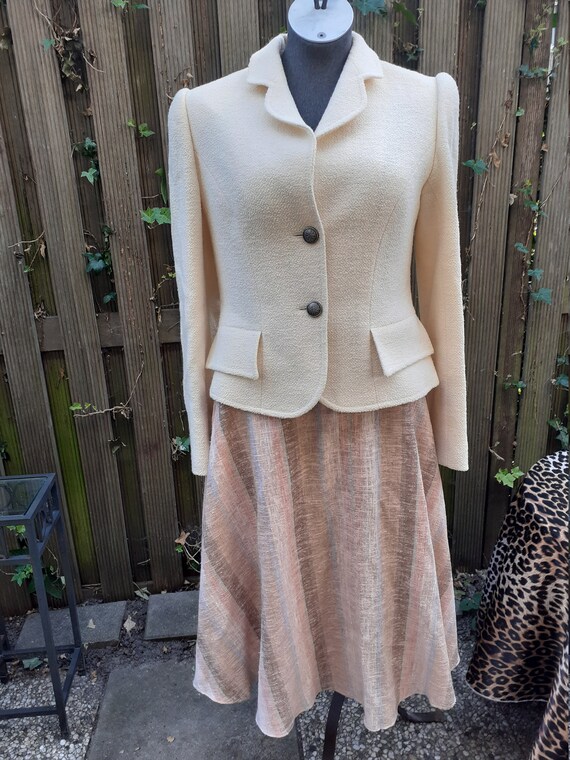 Anne Berlin Vintage 80's beige woolen blazer
