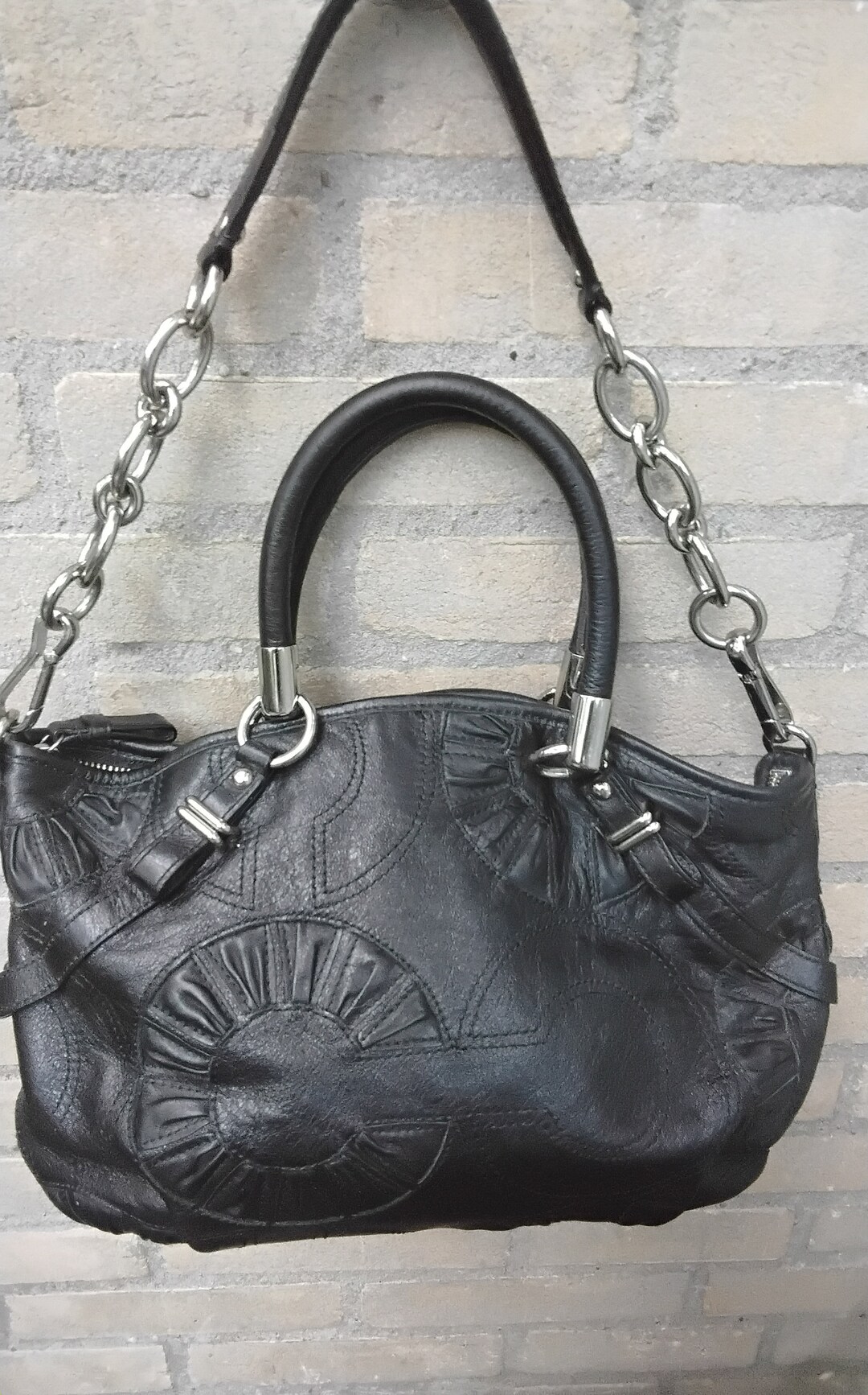 Coach Black Embellished Madison Sophia Soft Leather Shoulder