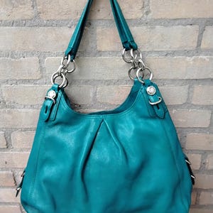 Coach Maggie Madison Navy Bleu Soft Leather Shoulder Tophandle 