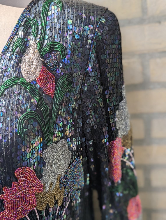 Vintage 1980s Stenay beaded silk size M dress, ma… - image 8