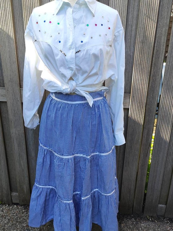 Vintage 1970s Red Cotton Gingham Skirt Western Plaid Skirt 70 s Checkered Prairie Skirt Cottagecore 70s Gingham Cotton Skirt blue Gingham Skirt Etsy Canada