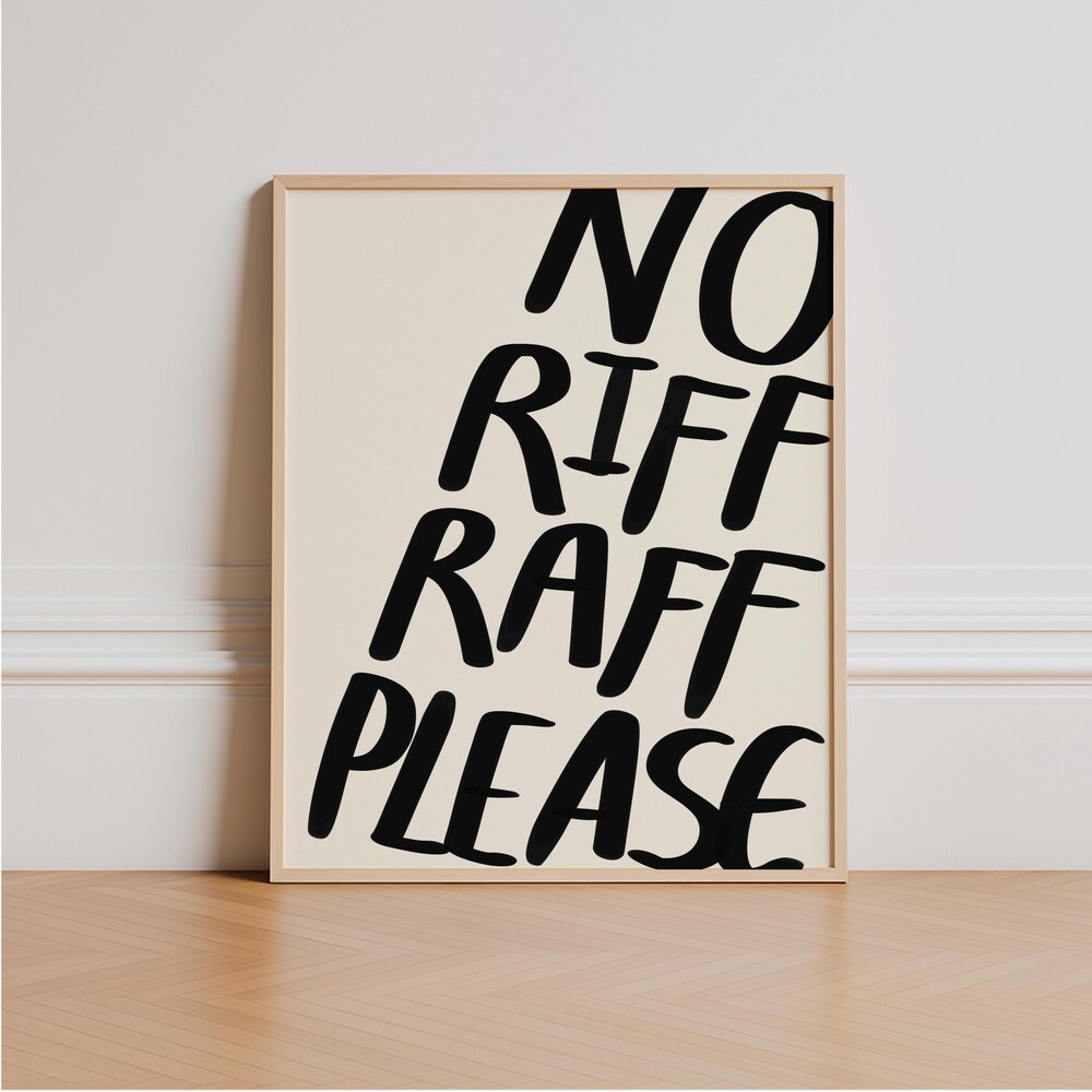No Riff Raff Print PrintroShop - Etsy UK