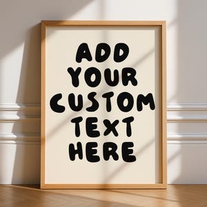 Impression de texte personnalisée, oeuvre d'art sans cadre, couleurs originales vives et vives, citations motivantes, créez le vôtre, personnalisé, typographie, salon