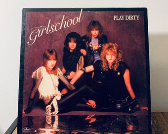 Girlschool - Play Dirty, 1983 Vintage Vinyl LP Record (EX) 814 689-1 M-1