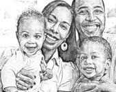Custom Portrait Drawing, Pencil drawing, Combining Different Pictures, Special Gift