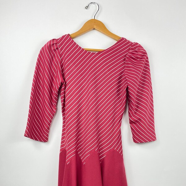 Vintage 80s Dress Stripes Pink | EU M