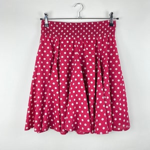 Vintage 90s Skater Skirt Polka Dot Pink White Trend | Size M/L