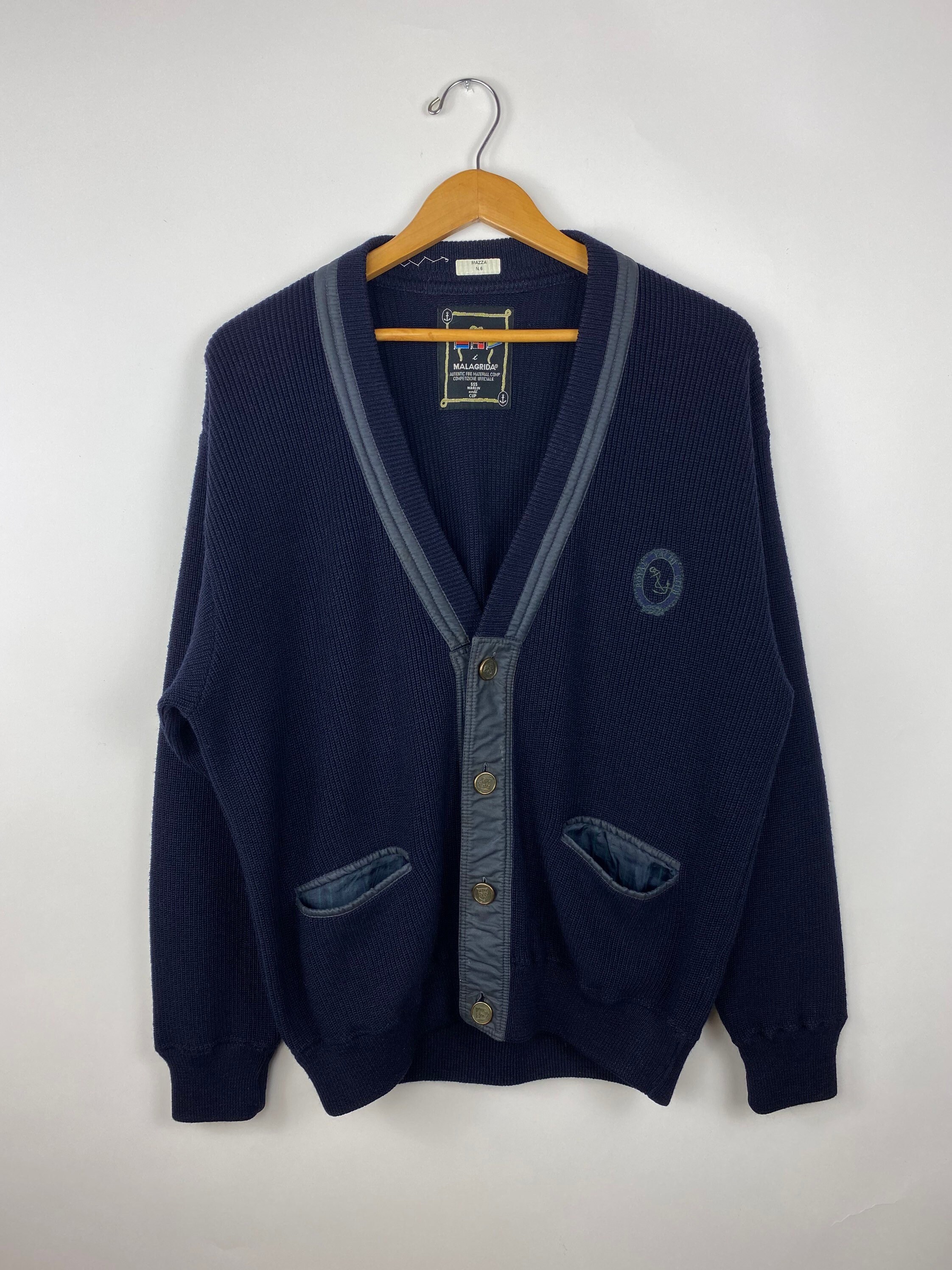 Vintage Wool Cardigan Y2K 90s 80s 70s Made in Italy Malagrida EU  
